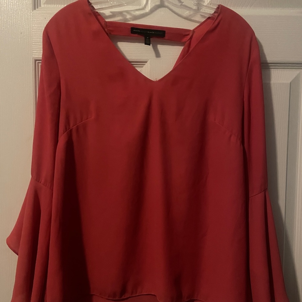 WHBM Pink top with bell sleeves
